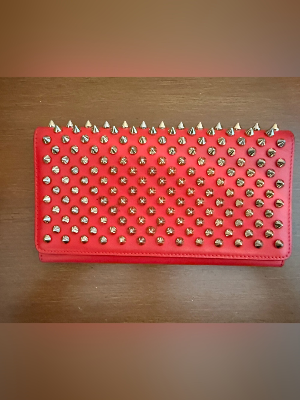 Christian Louboutin Red Studded Wallet Clutch
